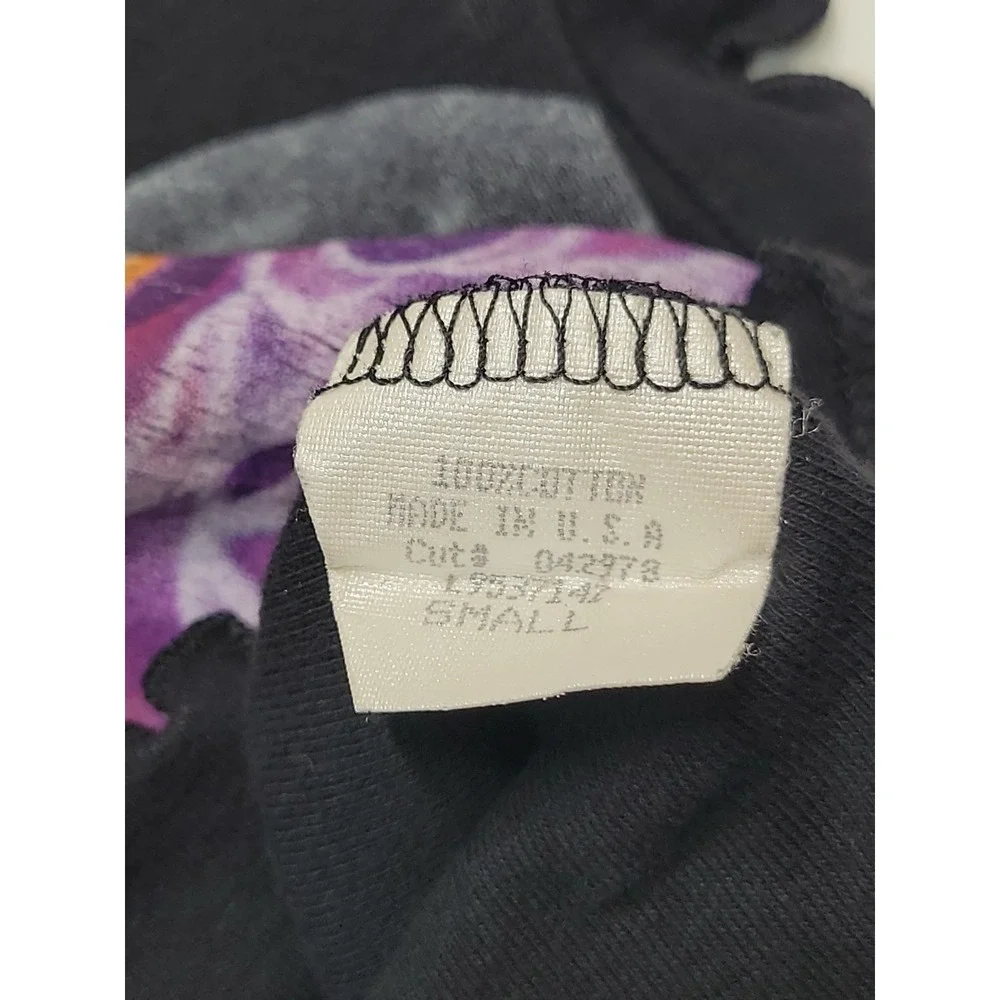 Vintage Y2K Black Multi Color Love Top  100%‎ Cotton Women's Size Small
